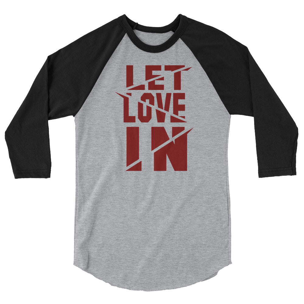 Let Love In SAVAGE 3/4 sleeve raglan shirt