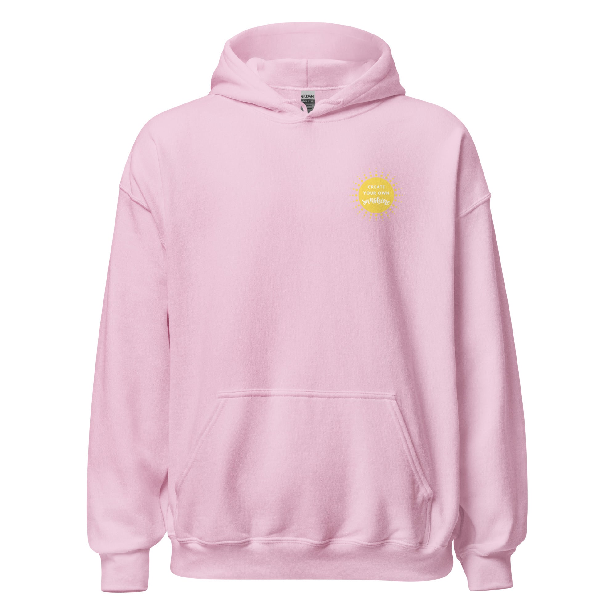 "Create Your Own Sunshine" small logo hoodie