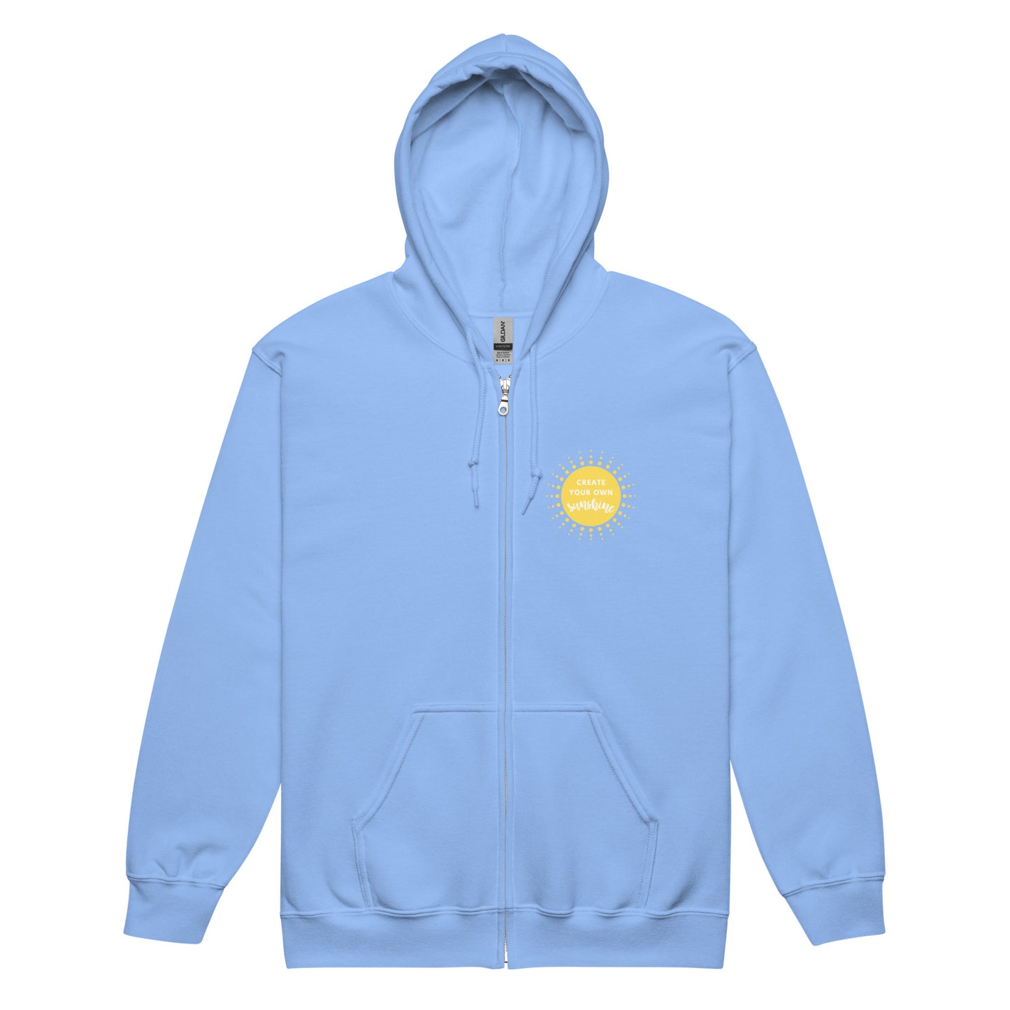 Create Your Own Sunshine small logo zip hoodie