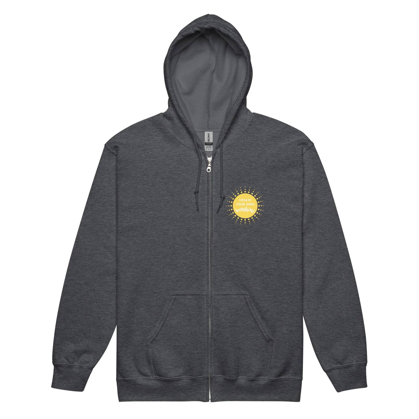 Create Your Own Sunshine small logo zip hoodie