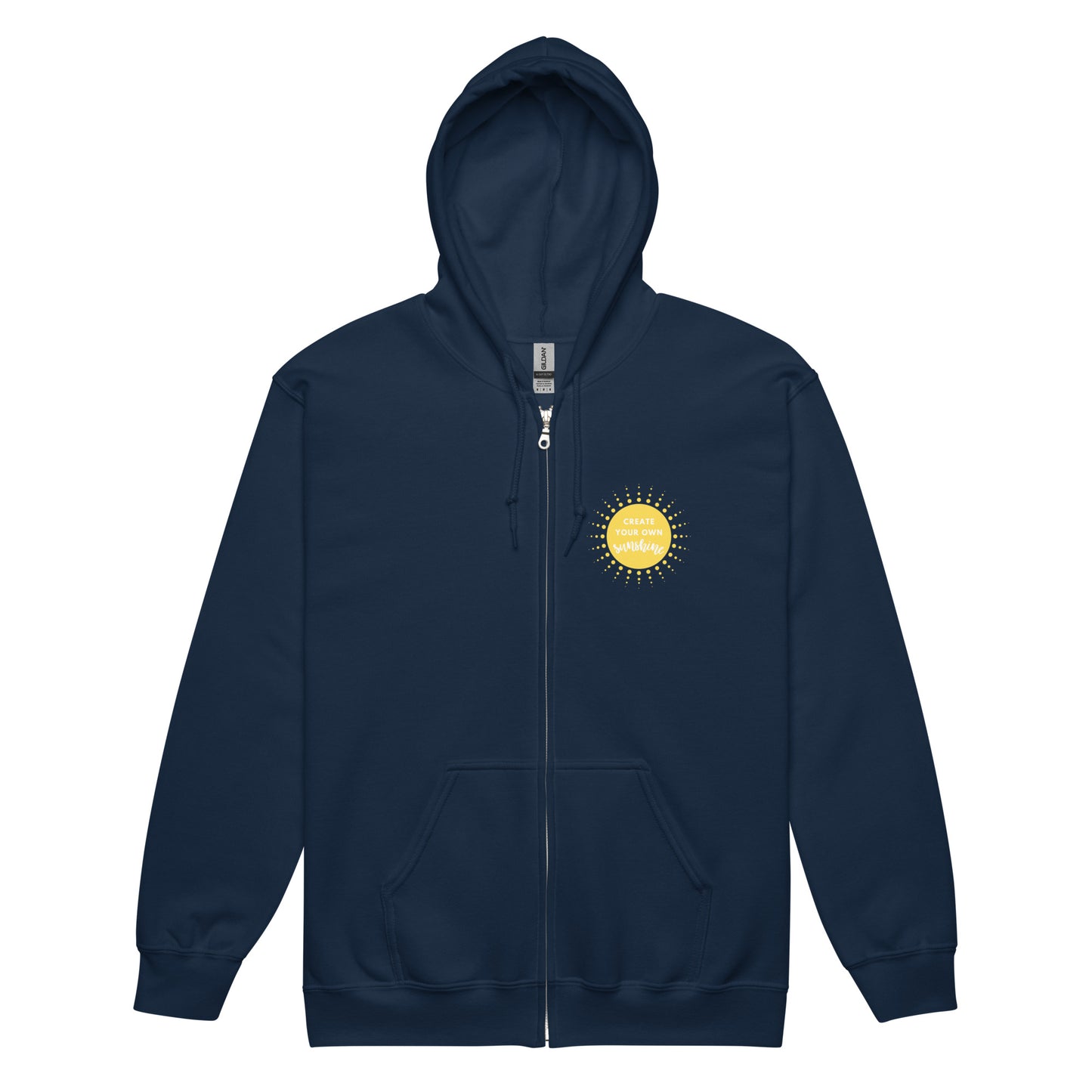 Create Your Own Sunshine small logo zip hoodie