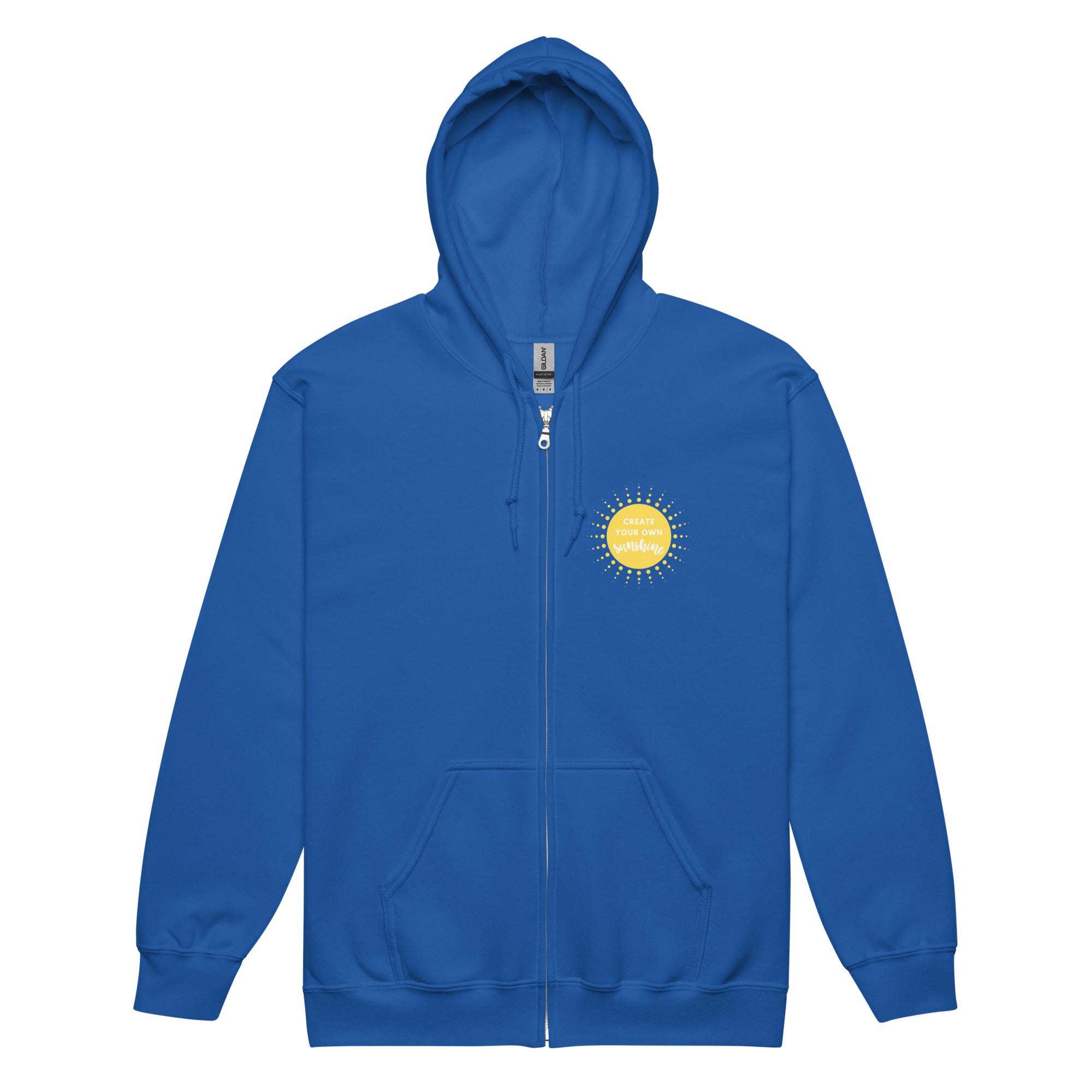 Create Your Own Sunshine small logo zip hoodie