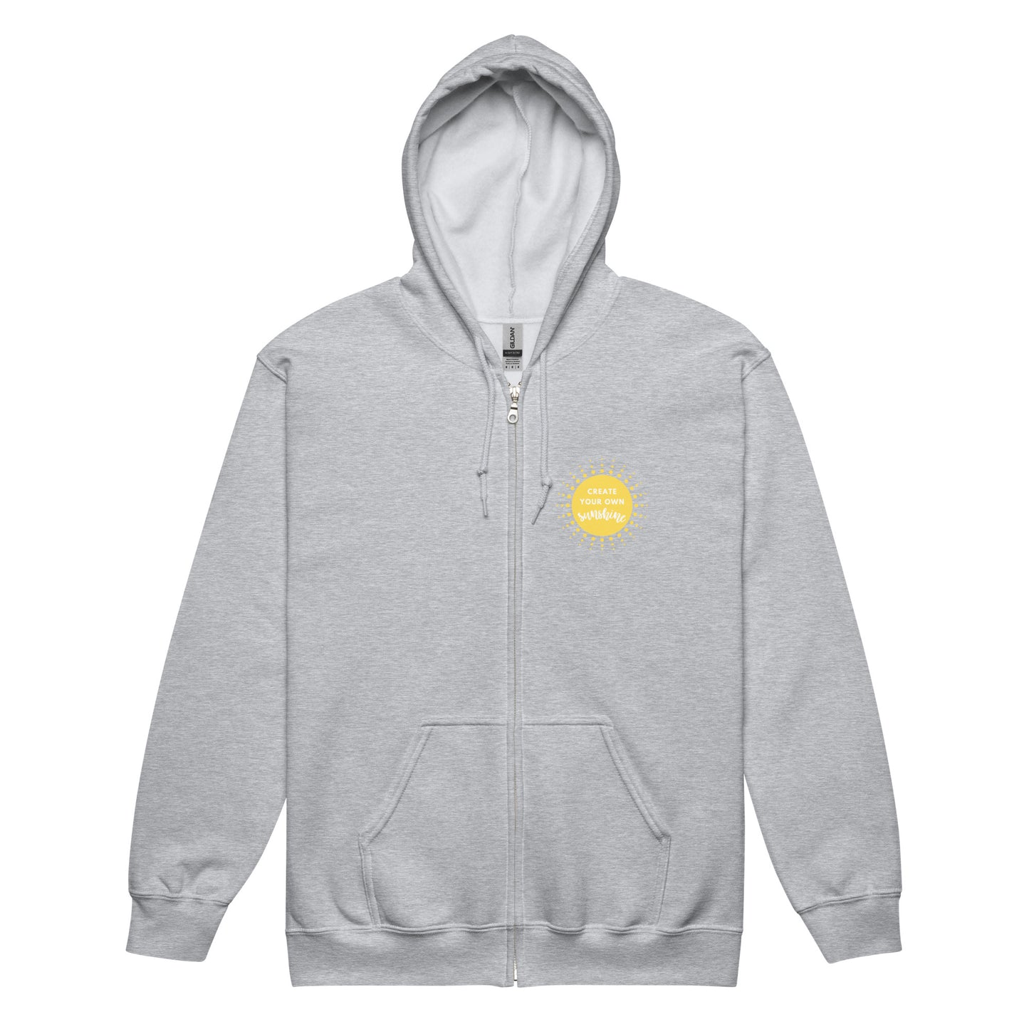 Create Your Own Sunshine small logo zip hoodie