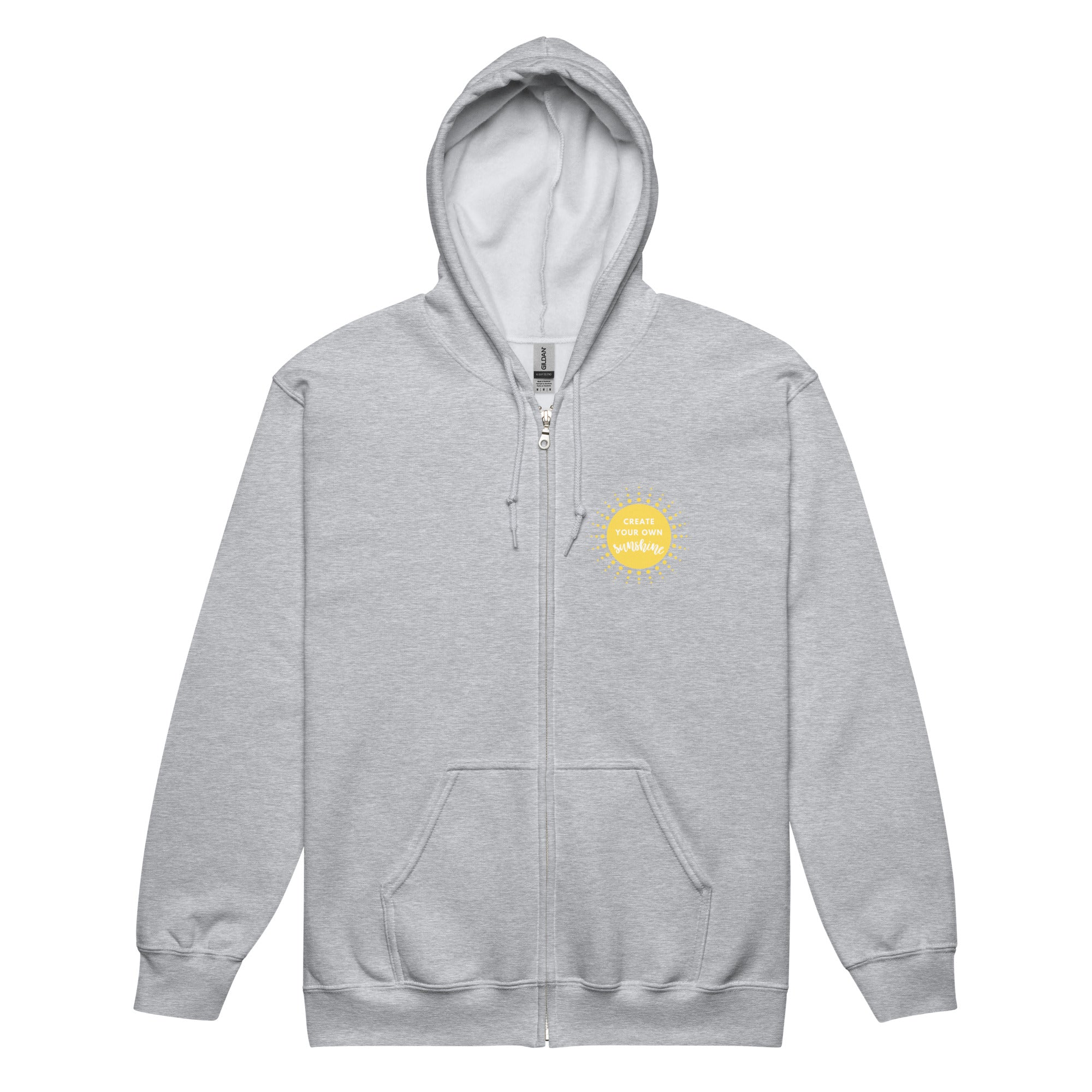 Create Your Own Sunshine small logo zip hoodie