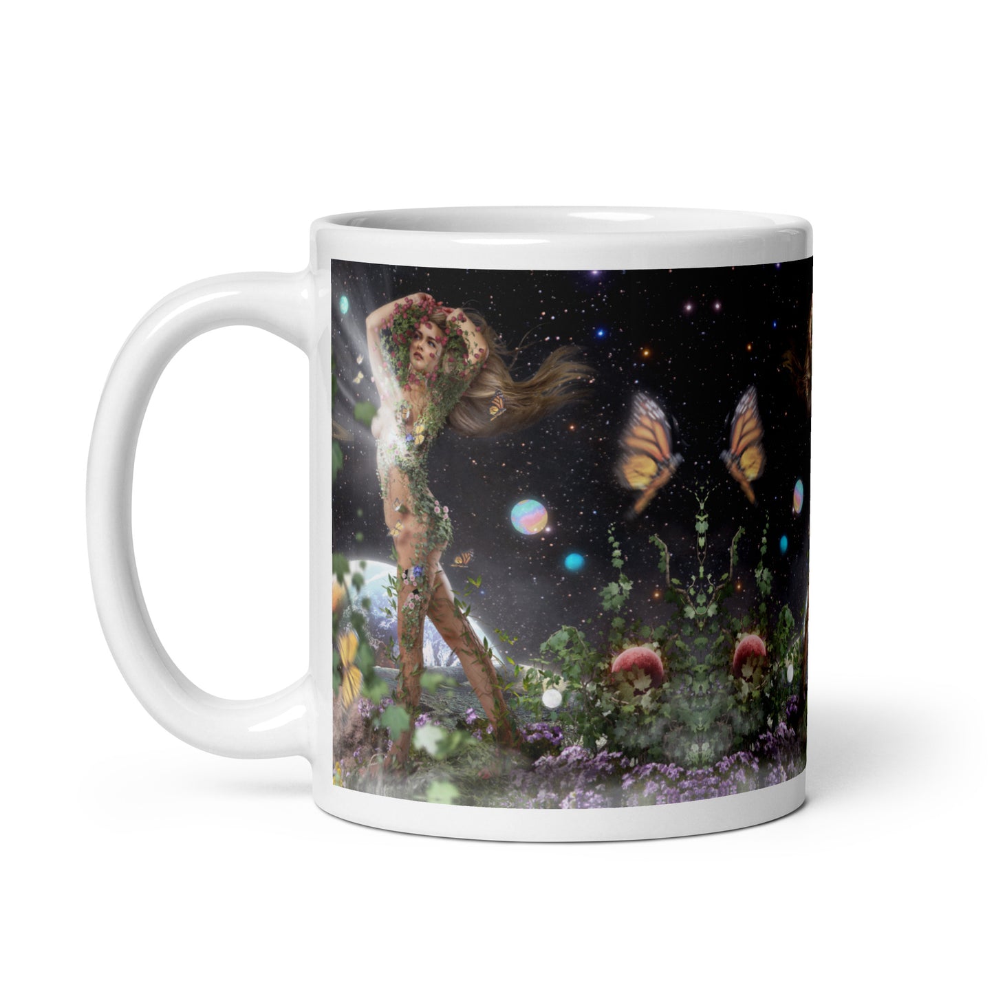 White glossy mug