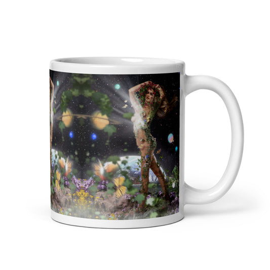 White glossy mug