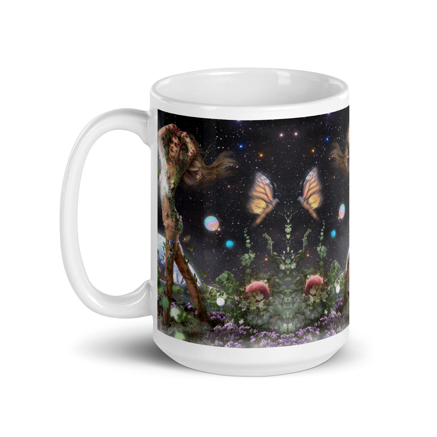 White glossy mug
