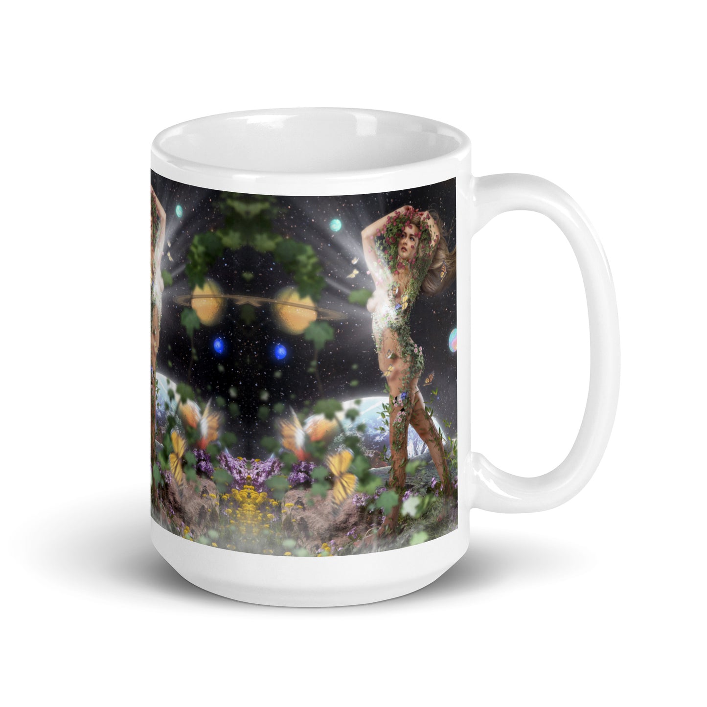 White glossy mug