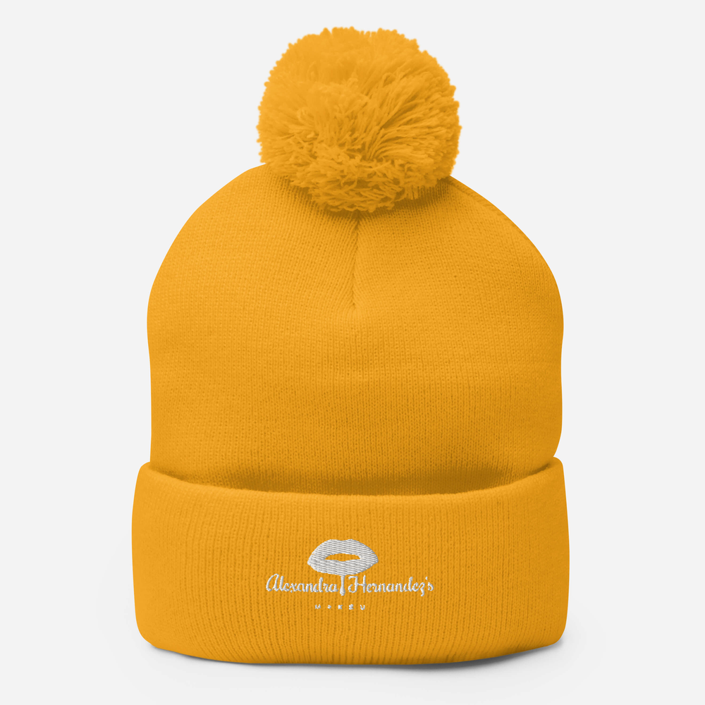 Alexandra’s Makeup Pom-Pom Beanie
