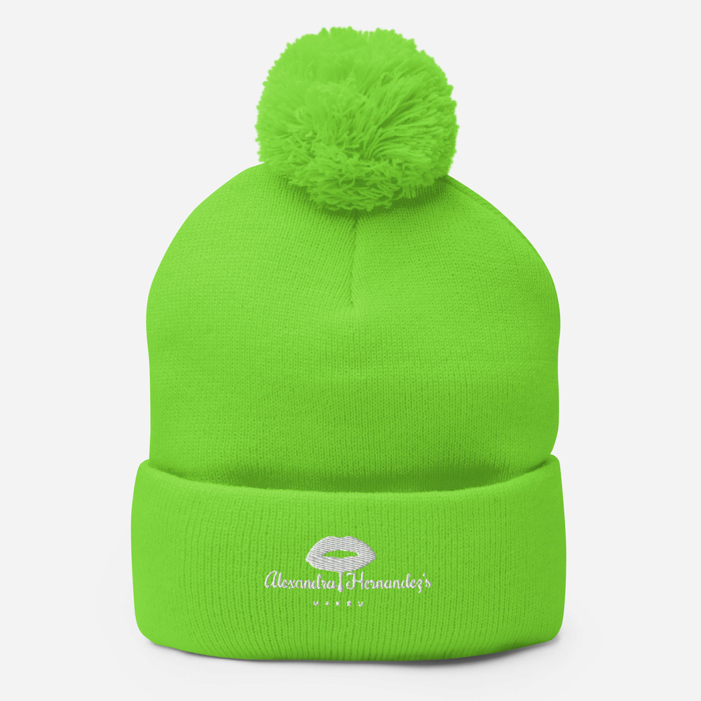Alexandra’s Makeup Pom-Pom Beanie